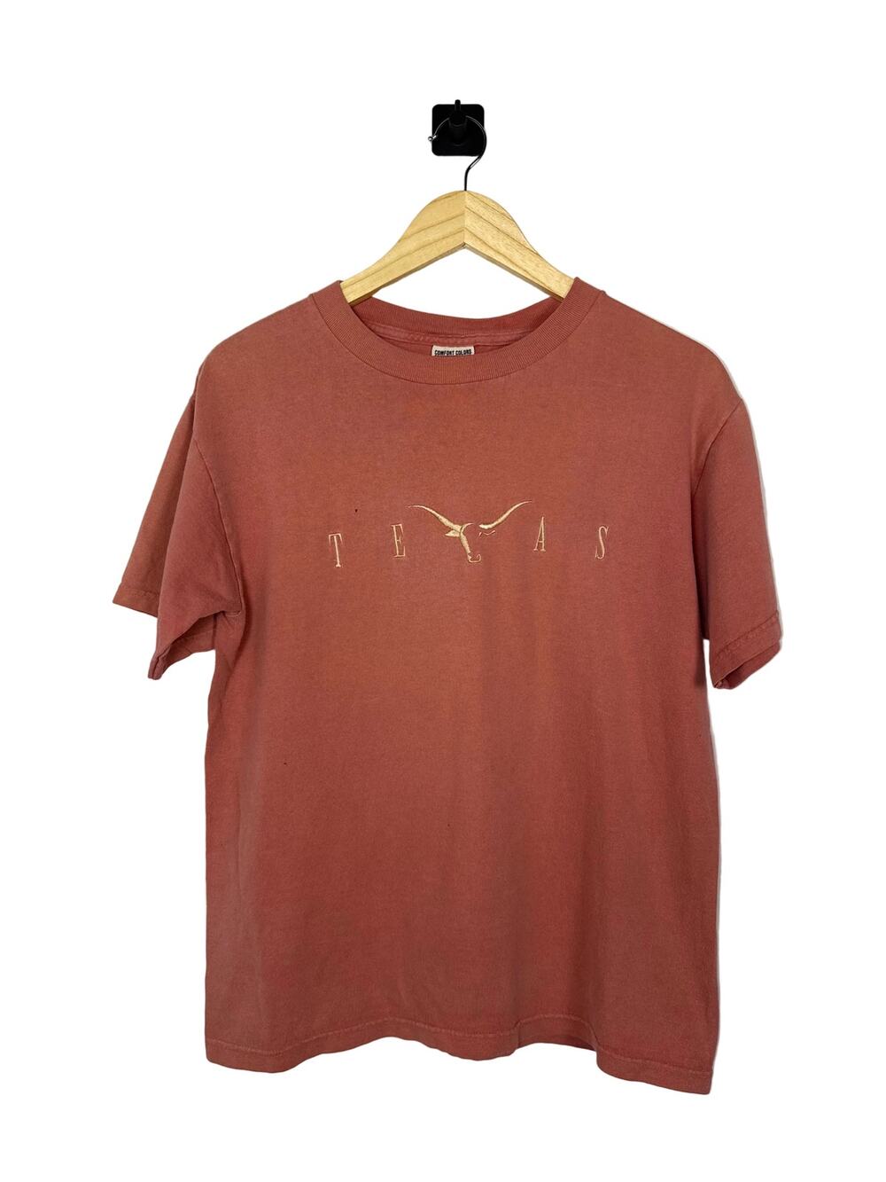 Vintage 90s Texas Tee Embroidered Spellout Texas Longhorn
